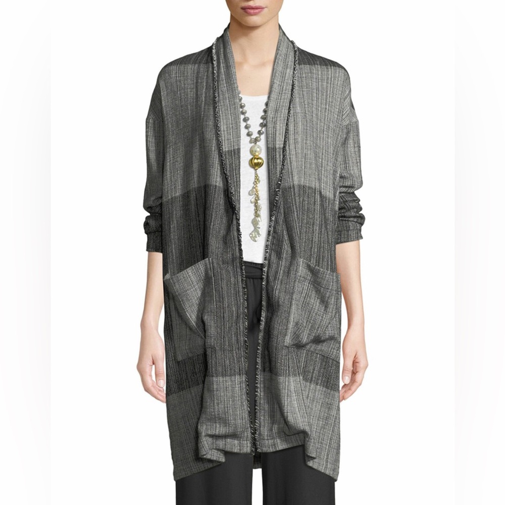 Eileen Fisher Organic Cotton Hazy Blocks Jacket